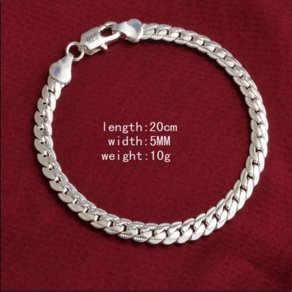 New Women’s 925 Silver 5MM Bracelet - Picture 1 of 3